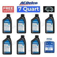 ACDelco 109277 0W-20 dexosD Light Duty Diesel Engine Oil 7Quart, PF66 Oil Filter