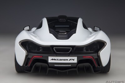 2013 McLAREN P1 ALASKAN DIAMOND WHITE BLUE & BLACK INTERIOR 1:18