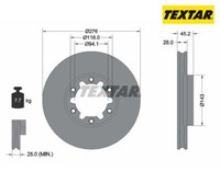2 St. Bremsscheibe Pro Textar 92338603 FüR Nissan Cabstar