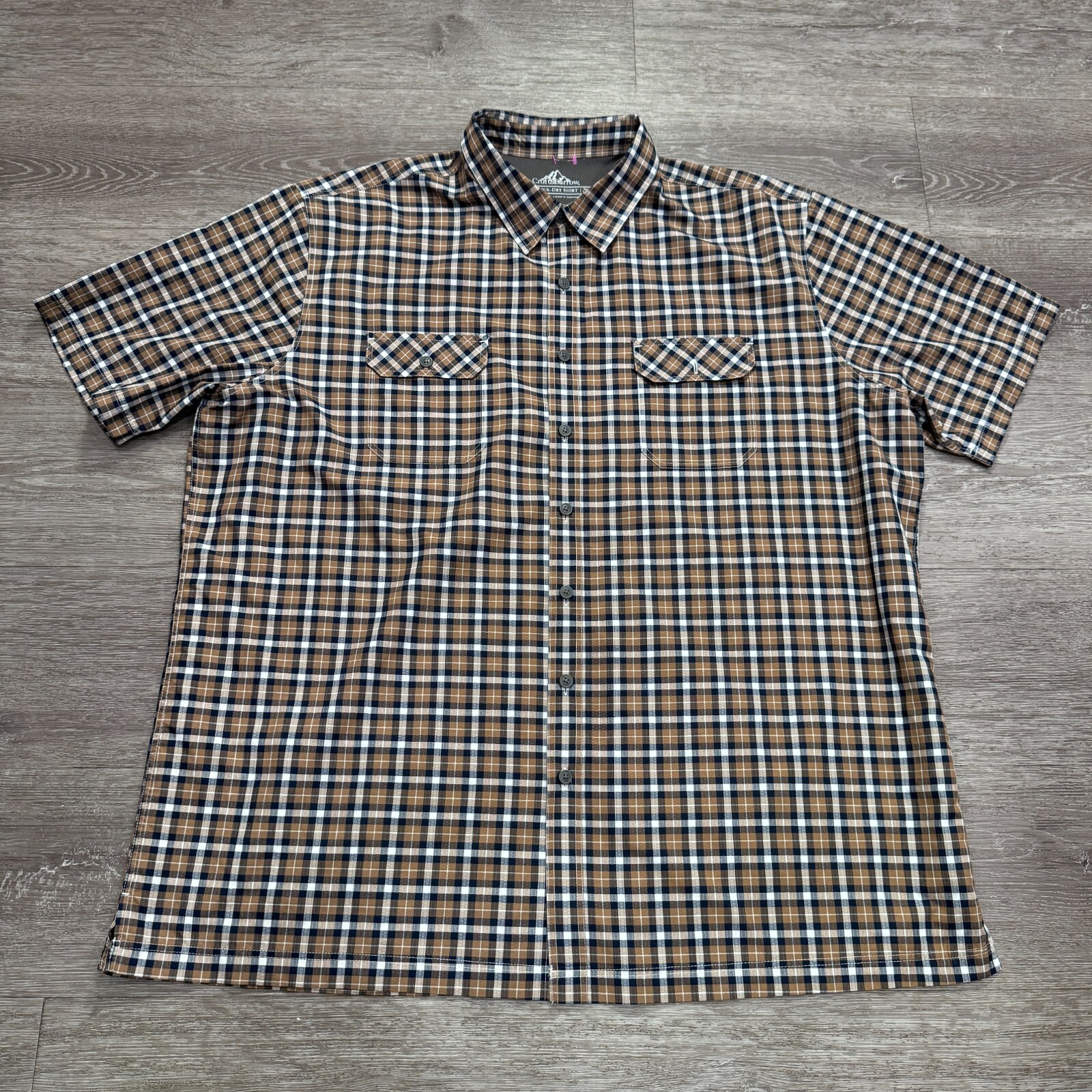 Croft and Barrow Men's 2XL Plaid Quick-Dry Vented Performance Fishing Shirt