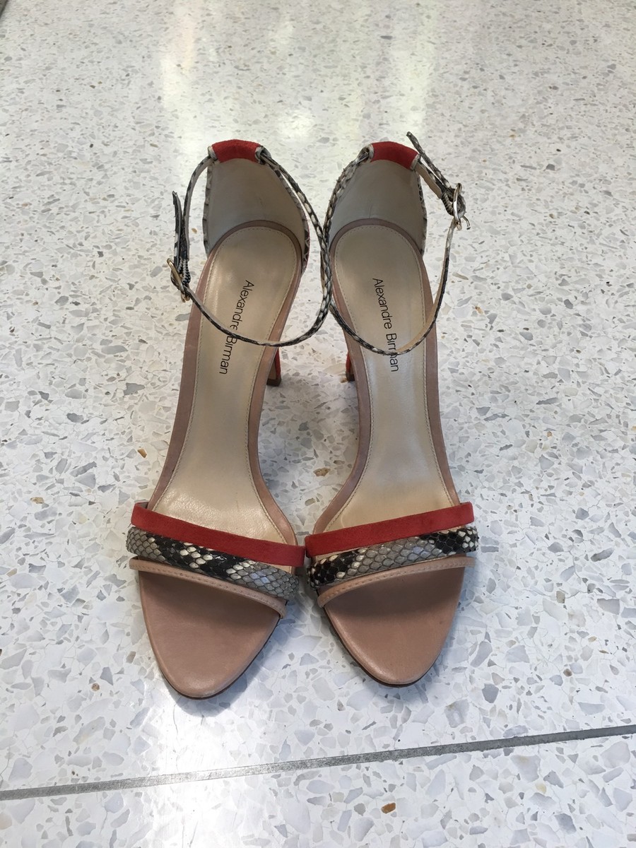 Alexandre Birman Snakeskin & Leather Suede Lace-Up Sandal  display picture 1