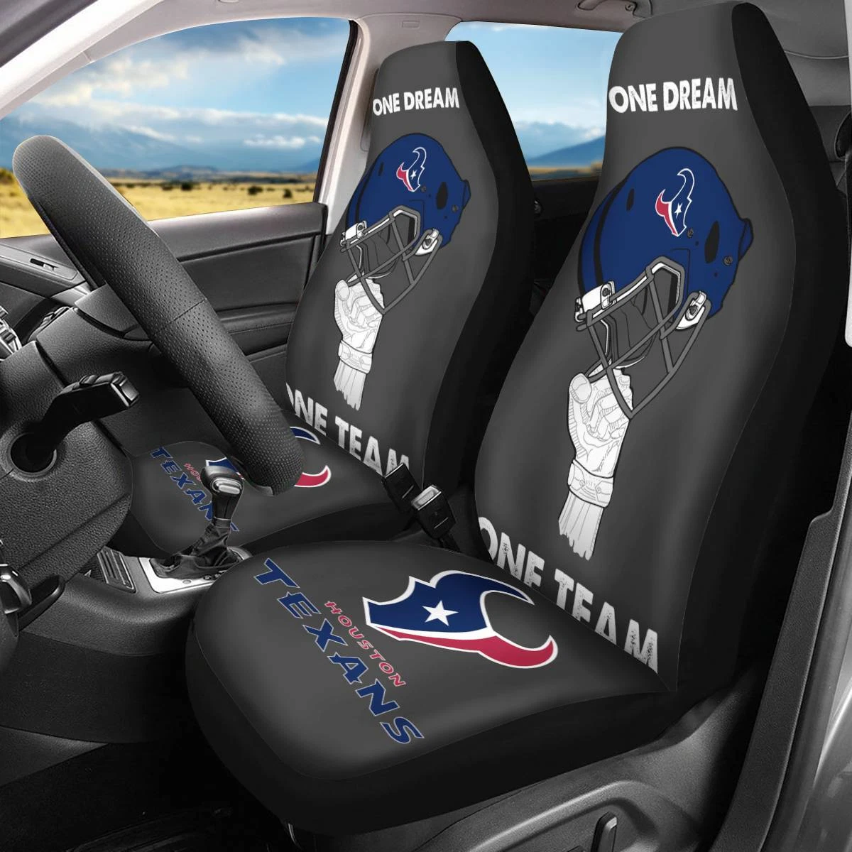 Car Seat Cover Seat Protector 2Pc with Houston Texans