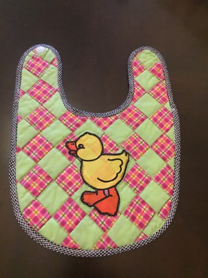 Baby Bib Handmade Cotton Appliqued Duck