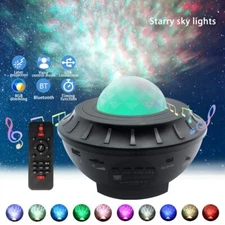 LED Galaxy Projector Lamp Starry Sky Night Light Star Christmas Speaker Remote