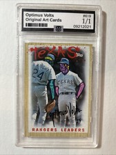 1987 Topps Team Leaders Texas Rangers Altered Art Sketch Card 1/1 COA hand paint
