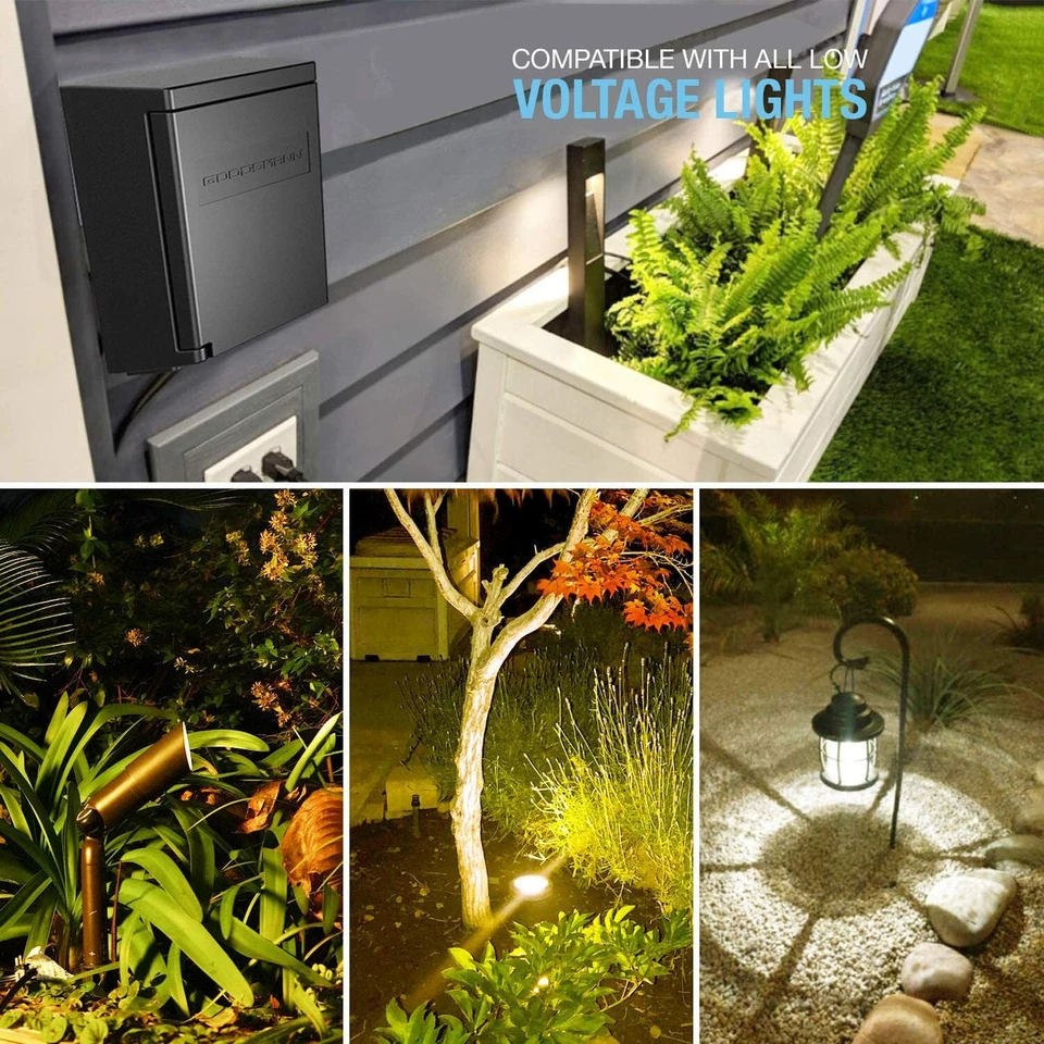 GOODSMANN 120W Low Voltage Transformer for Outdoor Garden Yard - Image 2 of 4