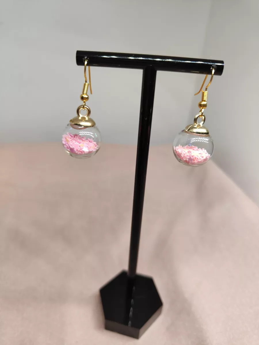Handmade Pink Ball Cute Kawaii Earrings Alternative Gothic Barbie