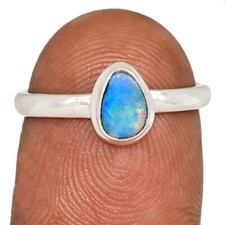 Treated Australian Opal 925 Sterling Silver Ring Jewelry s.7 CR72698