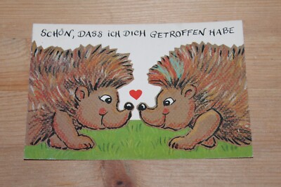 Postcard Betty Brill (Perleberg) artist card no. 31 hedgehog glad I met you