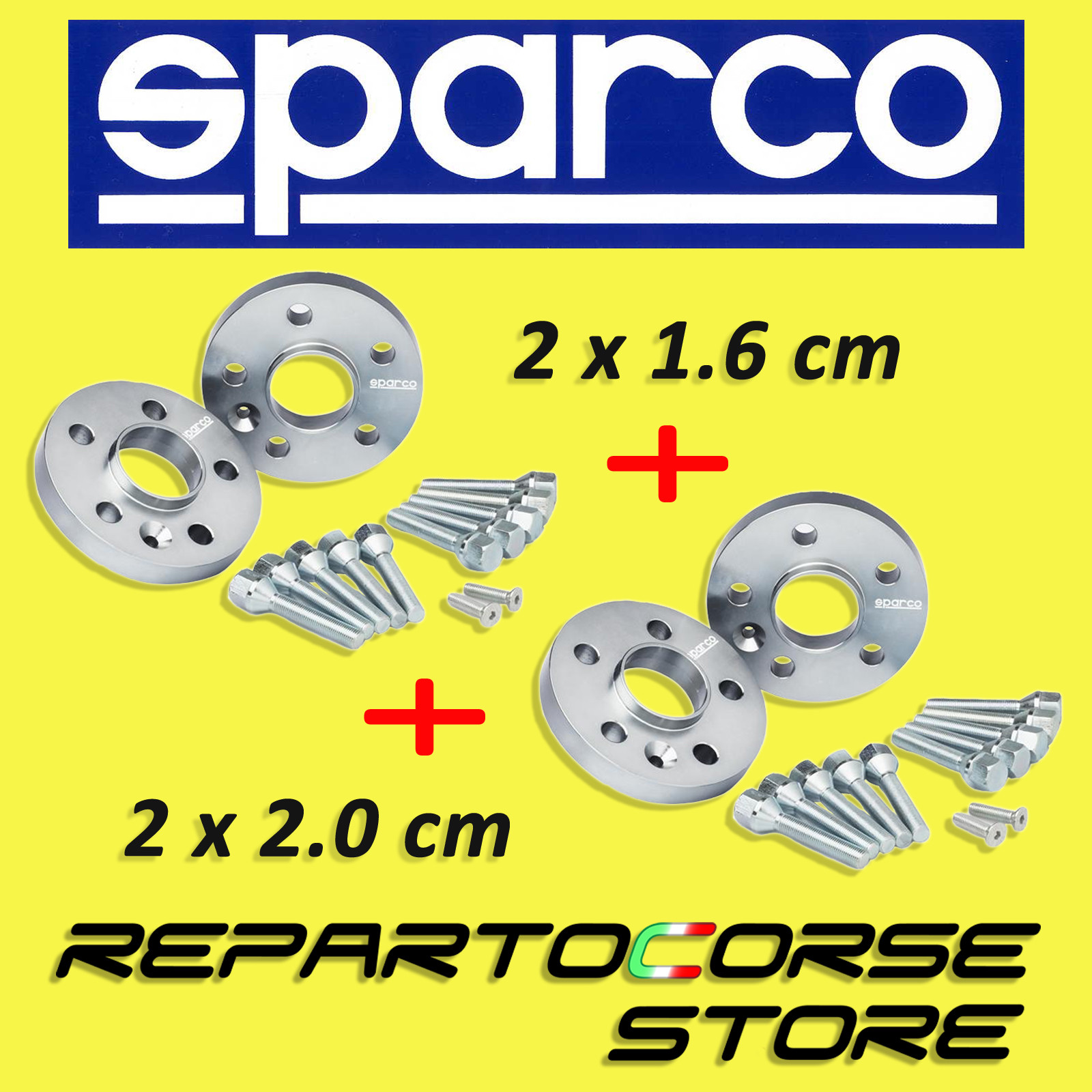 Spacers Sparco 16 + 20mm Fiat Bravo - Brava - Panda - Stilo - Cinquecento