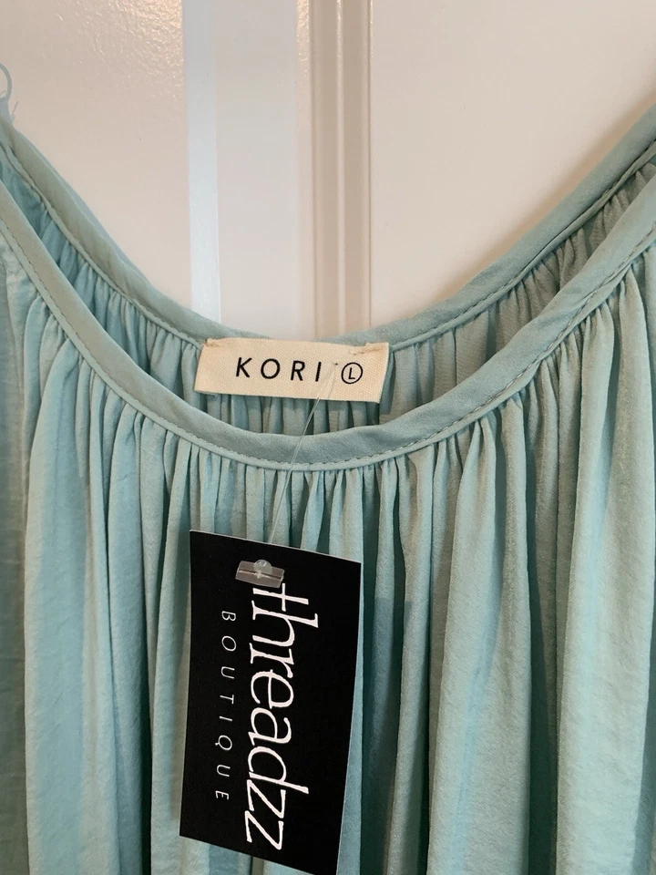 Maxi Vestido Kori Talla Grande Verde Agua Nuevo con Etiquetas Foto 3 de 4