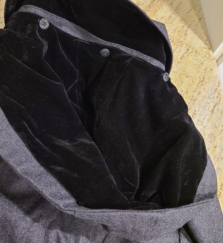Liz Claiborne Outerwear Plus Sz 3X Gray Wool Hooded Coat Trench Belted Peacoat - Picture 16 of 18