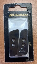 NOS Dill-Buttons Black Toggle Buttons 2 Hole Wash/Dry Clean Germany 1 9/16 (40mm