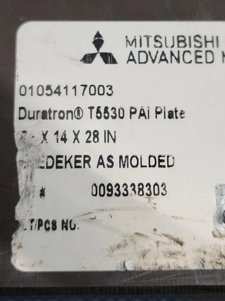 Hoja Torlon 5530 .75"x12"x12", Duratron, relleno de vidrio, poliamida-imida, PAI,   Foto 4 de 4