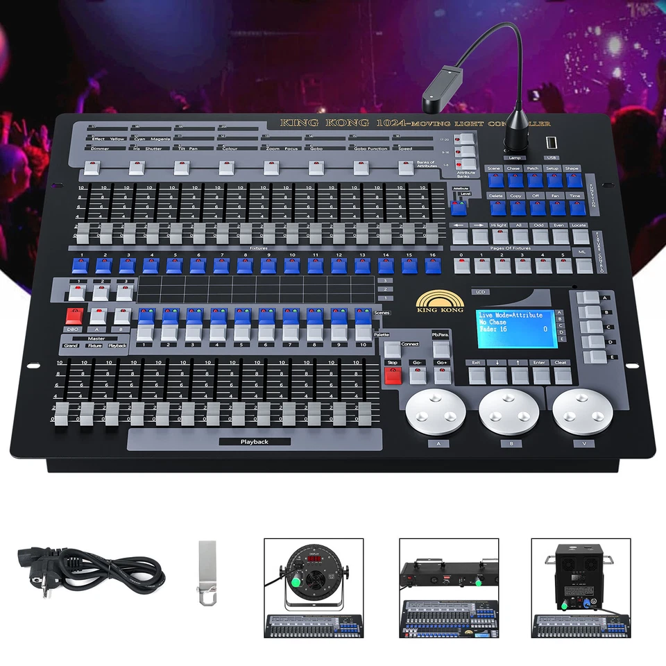 DMX Controller 1024 / 192 CH DMX Console per discoteca illuminazione palcoscenico spettacoli di luci - Immagine 2 di 4