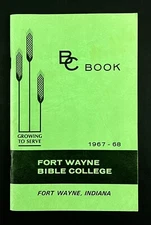1967-68 Fort Wayne Bible College Indiana Vintage BC Book Student Rules Handbook