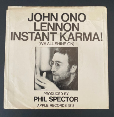 JOHN LENNON Instant Karma YOKO ONO Who Has Seen The Wind ~ Picture Sleeve Only ~