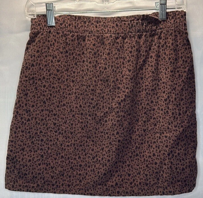 Falda Pana Estampado Leopardo Azul Marino Antigua Niñas Talla XL 14-16 Foto 4 de 4