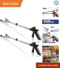 Pack of 2 Reacher Grabber Tools - 32” Mobility Aid to Enhance Daily Independence