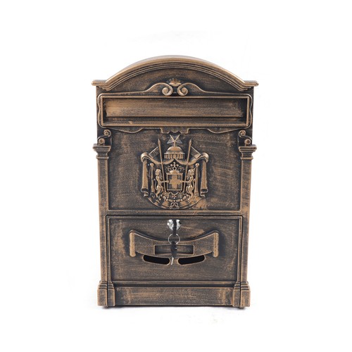 European Retro Wall-mounted Mailbox Security Vintage Mail Drop Box W/ Lock - Picture 10 of 15