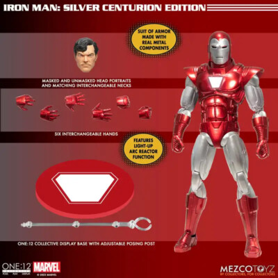 Original Mezco Toyz ONE 12 IRON MAN Silver Centurion edition Action Figure New