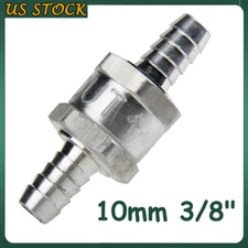 3/8" Fuel Check Valve One Way Inline Non Return Diesel Gasoline Silver 10mm 1pc