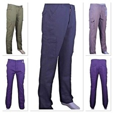 Mens Cargo Combat Slim-fit Pants Work Trousers Size 28 to 52 Black Navy & Olive