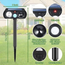Outdoor Ultrasonic Animal Repeller with Sensor