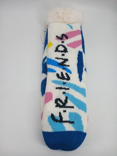 F.R.I.E.N.D.S Sherpa Lined Non-slip Socks Soft Warm Pink Blue - Picture 5 of 8