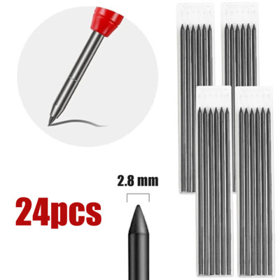 6 Boxes Black Pencil Refills (2.8mm) – 36 Pcs For Deep Hole Mechanical Pencils, Construction & Woodworking