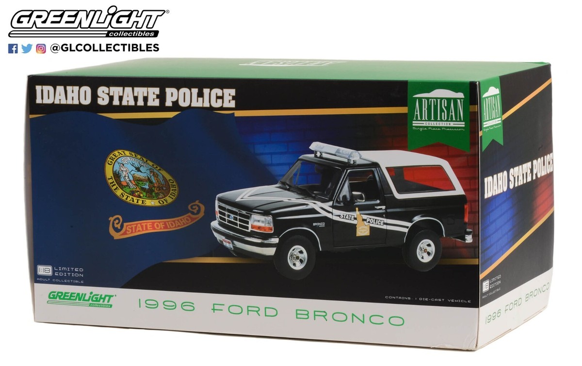 Greenlight 1:18 - 1996 Ford Bronco - Idaho State Police - Artisan