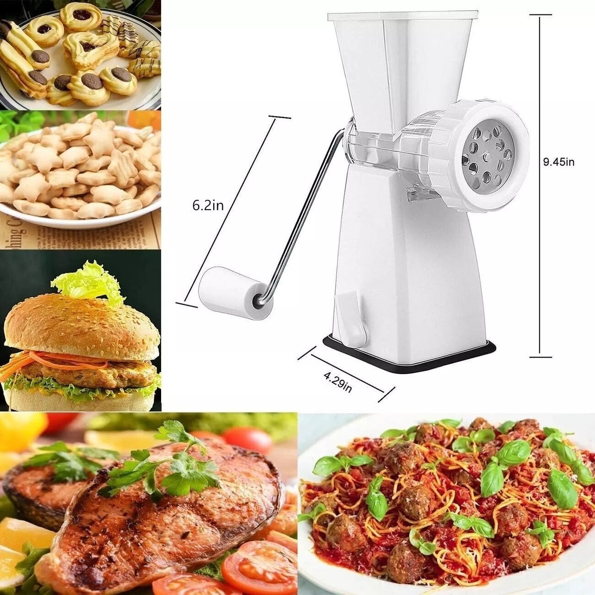 Tritacarne Manuale MUCH &ndash; Macchina Per Macinare Carne In Alluminio &ndash; Morsetto Da Tavolo