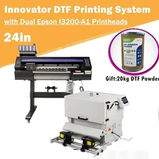 24in DTF Printer & Vertical Model Compact DTF Powder Shaker and Dryer
