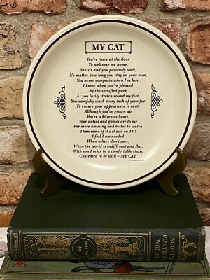 Meine Katze Gedicht Teller 1979 Vintage Sammlerstück Deko Haustierliebhaber perfektes Geschenk
