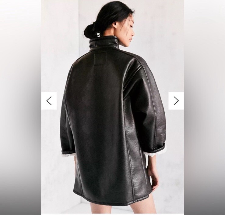 MOVING SALE | NWT Women’s Urban Outfitters Silence+Noise Black Faux Leather Coat image 5