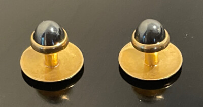 Brooks Brothers 14K Solid Yellow Gold  Set of (2) Shirt Studs Cufflinks