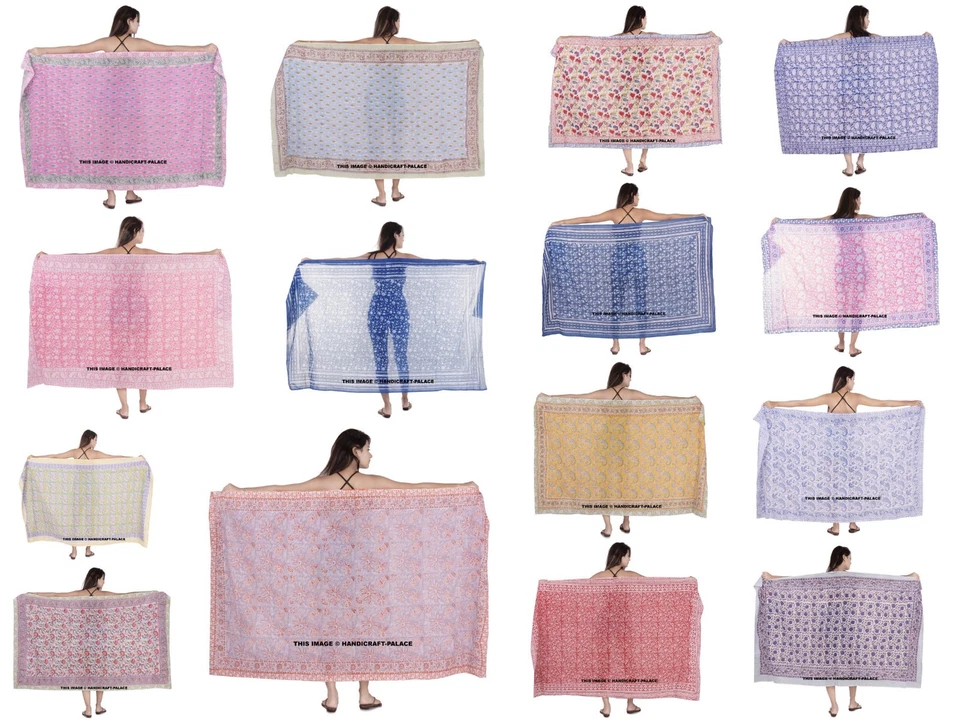 100% ALGODÓN EXTRA GRANDE TALLA GRANDE Sarong Playa Pareo Vestido Envolvente Traje de Baño Cubierta Foto 2 de 2