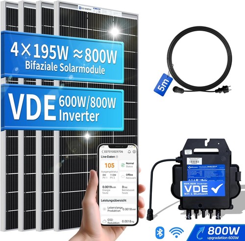 800W Balkonkraftwerk Solarpanel Solaranlage und 600W/800W APsystems Photovoltaik - Bild 1 von 8