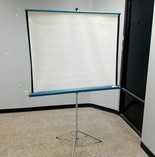 PICK UP ONLY Sears Projection Screen VTG Metal Aqua on Tripod 50x40 "