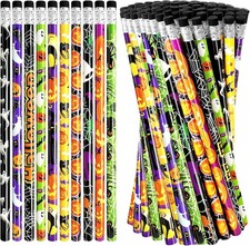 100 Pcs Halloween Pencils Bulk with Erasers,Cute Wood Assorted Bulk Pencil for K