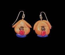 Puppy Dog Earrings with French Hook. Approx. 1.3 inch Drop.