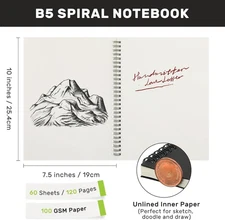 12 Pack Sketch Books Bulk 7.5" x 10" Spiral Bound Sketch Pads for Drawing Hardco