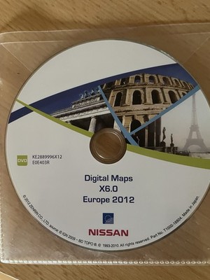 Nissan Original Navigation DVD Disc X-trail Murano Primera X6.0 CD Europa 2012