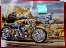 Easyriders Magazine David Mann Poster June 1991 Ghostrider 20"x"15" Near Mint