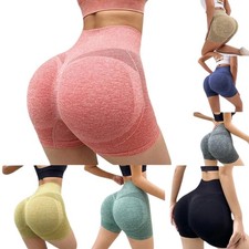 Women High Waist Gym Shorts Push Up Sports Yoga Fitness Cycling Shorts