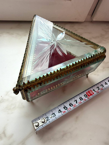 Schatulle für Schmuck altes Glas. Antikes Glas mit Monogrammen - Bild 13 von 16