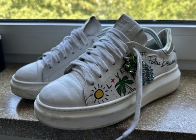 GIO+ Damen Sneaker Low Top Plateausohle Strass-Ananas Palm Beach EU 39