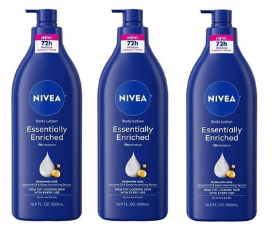 BL Nivea Lotion Essentially Enriched 16.9oz Pump(Very Dry) X 3 Packs