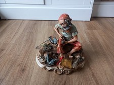 Capodimonte Ermete Fisherman Scene Vintage Porcelain Figurine