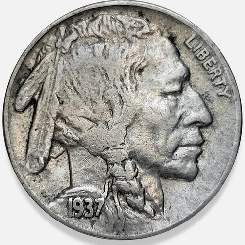 1937-D Buffalo Nickel 5c Very Fine VF+ * Original Surfaces * 1937D